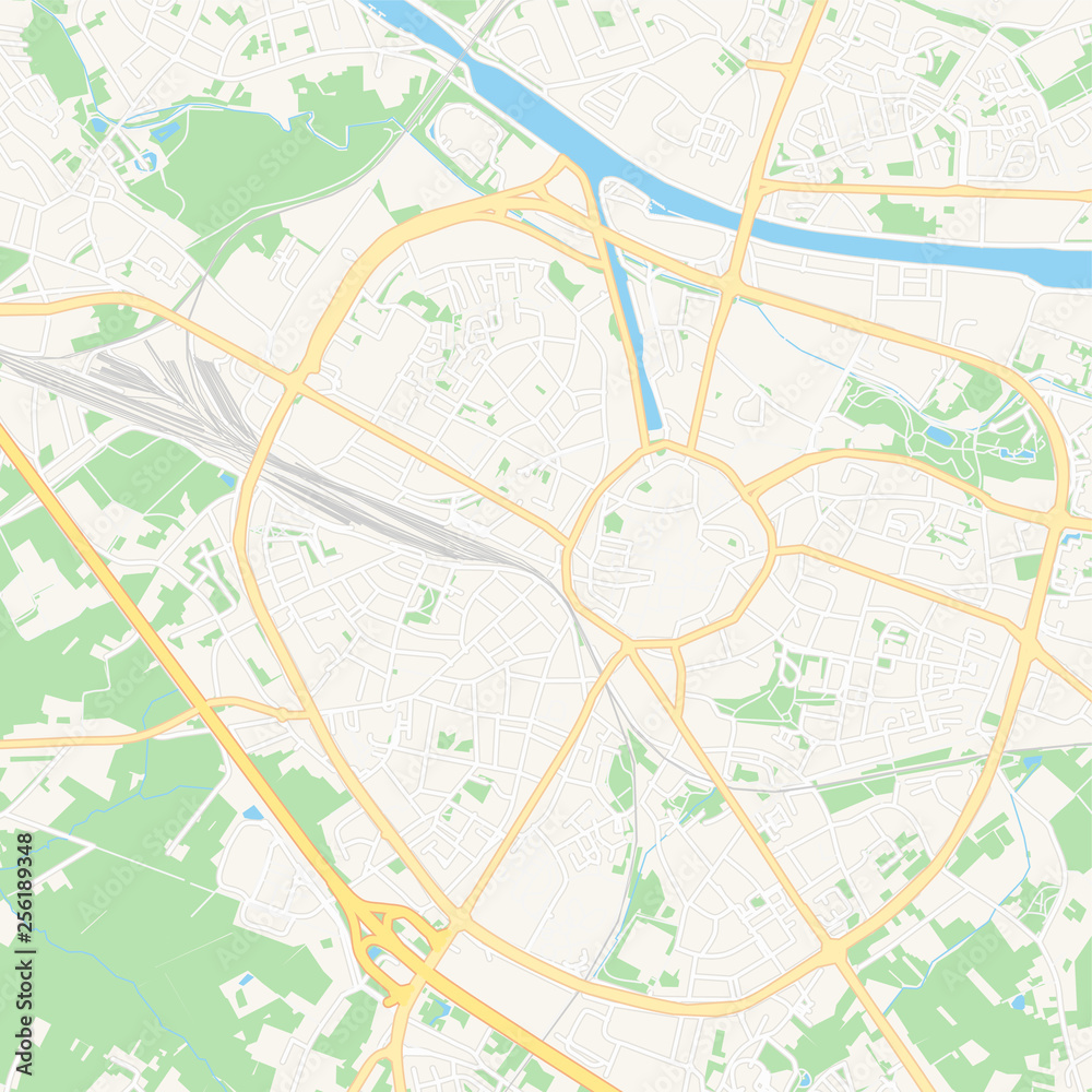 Hasselt, Belgium printable map