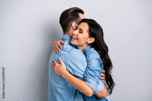 Canvastavla Sweetheart dear profile side photo handsome casual fashionable modern guy girl a