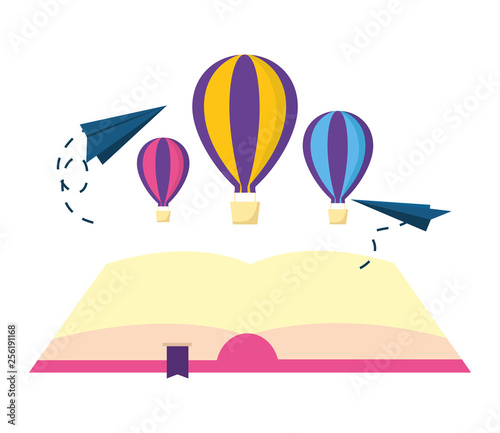 open book hot air balloon