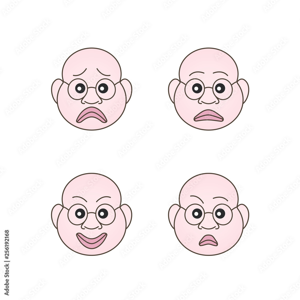 Funny cartoon comic faces on white background. Vector illustration. EPS10 Funny cartoon comic faces on white background. Vector illustration. EPS10