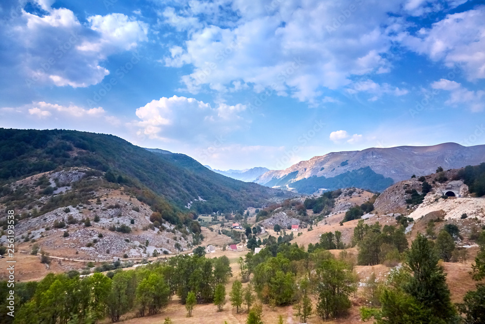 Mountain landscape. Countryside in Montenegro