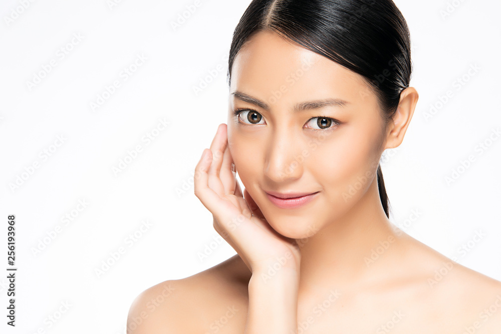 Beautiful Young asian Woman with Clean Fresh Skin