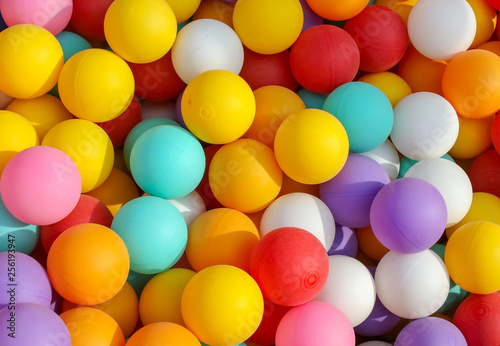 Multi-colored balls in a children s attraction