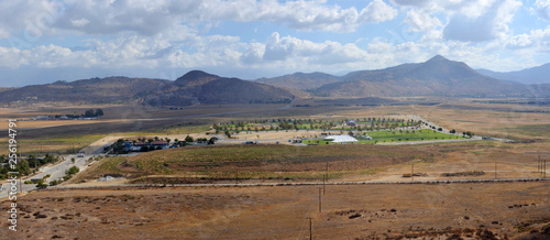 Landscape near Hemet USA with view on the Jacinto Mountains photo