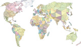 świat low poly, world low poly, kolorowa mapa świata, mapa