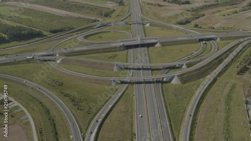 Wallpaper Mural Aerial drone view over big highway junction node ProResHQ Torontodigital.ca