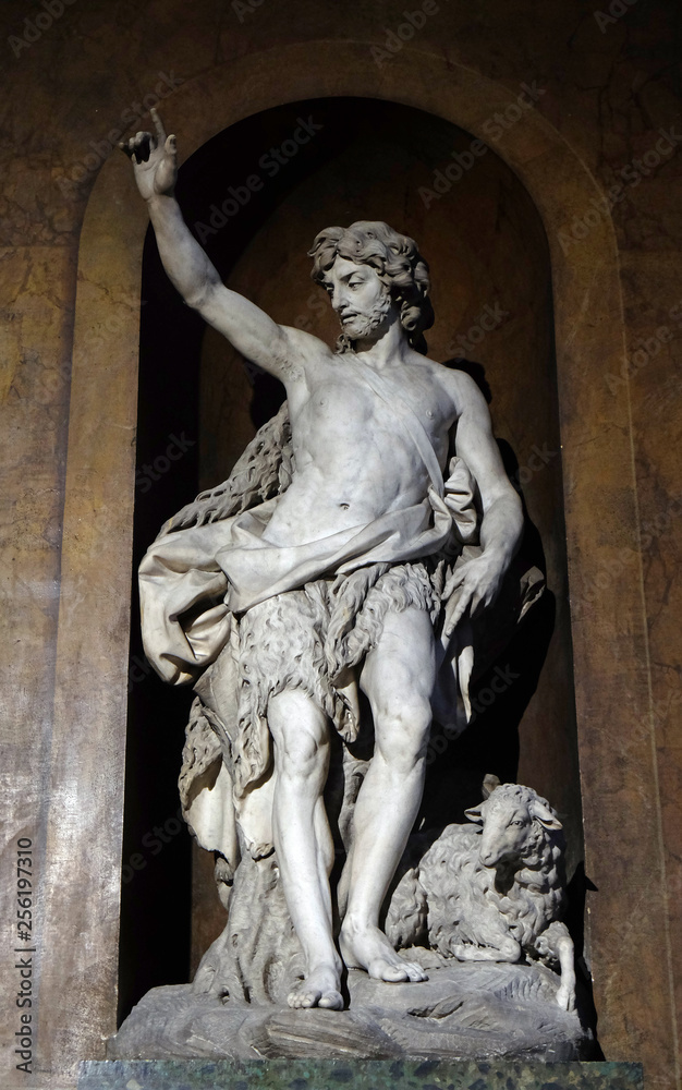 Saint John the Baptist by Louis-Simon Boizot, statue in the Saint Sulpice Church, Paris, France 
