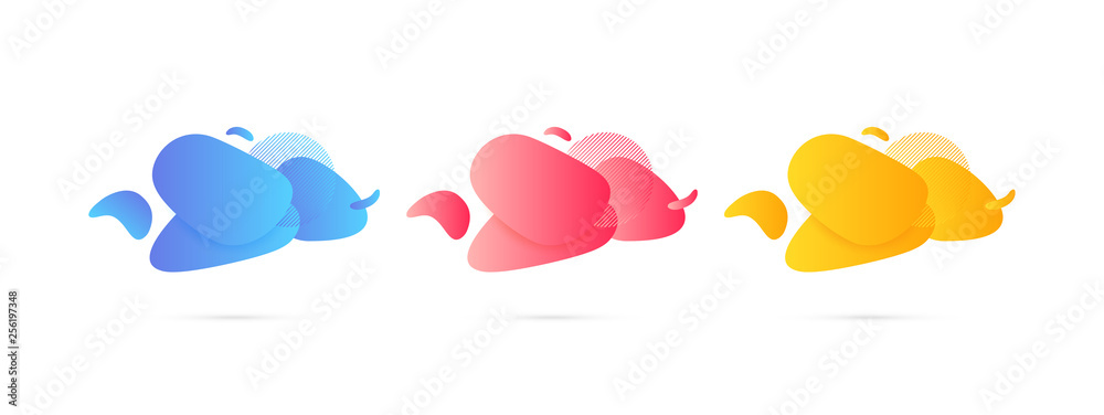 Abstract modern fluid gradient, graphic elements liquid shape. Vector banners with flowing liquid shapes. Vector illustration.