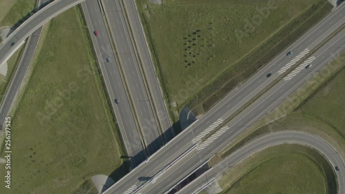 Wallpaper Mural Aerial drone view over big highway junction node ProResHQ Torontodigital.ca
