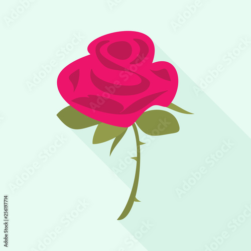 rose icon, flat style