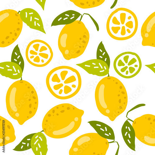 seamless background with lemon pattern
