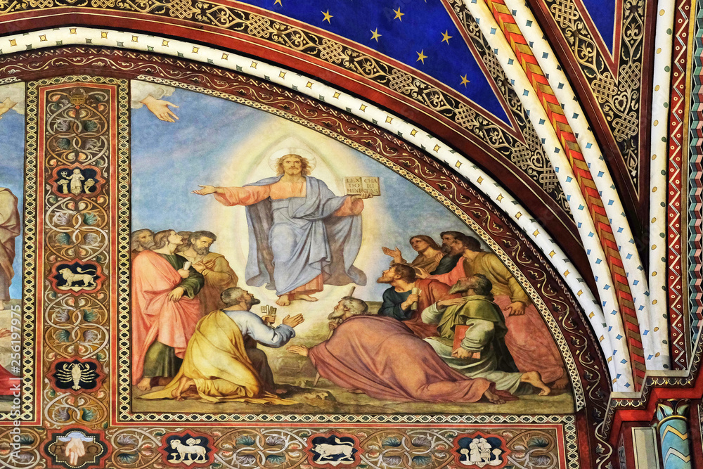 Fresco in the Saint Germain des Pres Church, Paris, France 