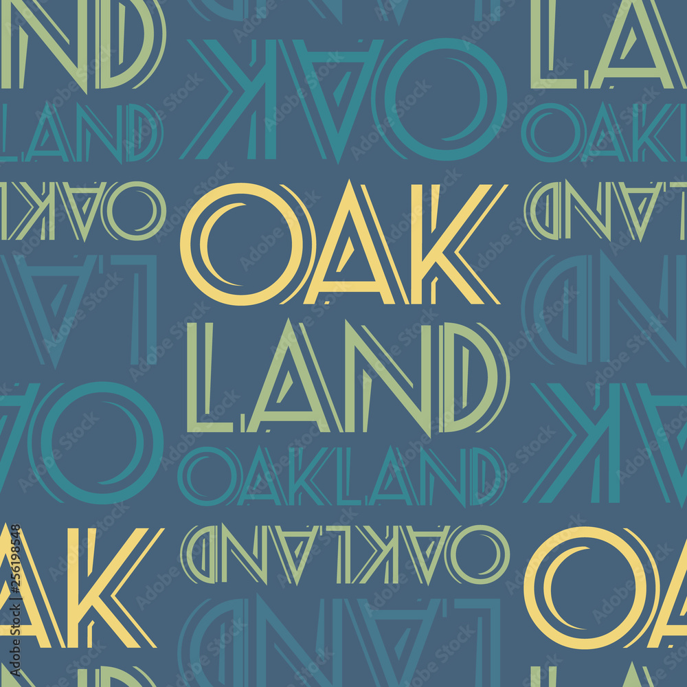 Naklejka premium Oakland, USA seamless pattern
