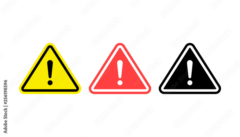 Warning Sign icons set. Hazard, Caution Danger, Attention icons. Vector illustration. Warning Sign icons set. Hazard, Caution Danger, Attention icons. Vector illustration.