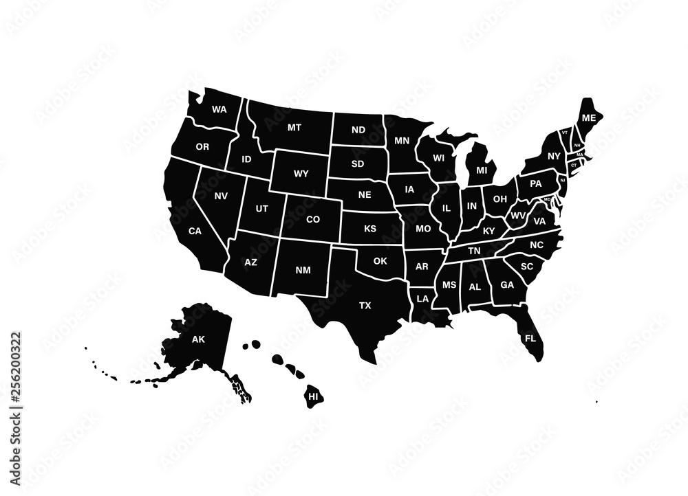Usa Map States Blank Printable