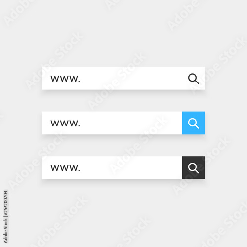 Set www search bar icons. Vector illustration isolated on white background. www search bar icon for web site, app, ui and logo. Concept search and www.
