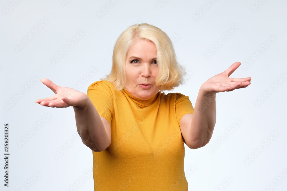 Angry old woman arguing with her husband