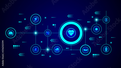 dangerously heartbeat sign icon. From Warning signs set