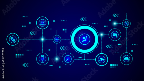 sign dangerous airbag icon. From Warning signs set