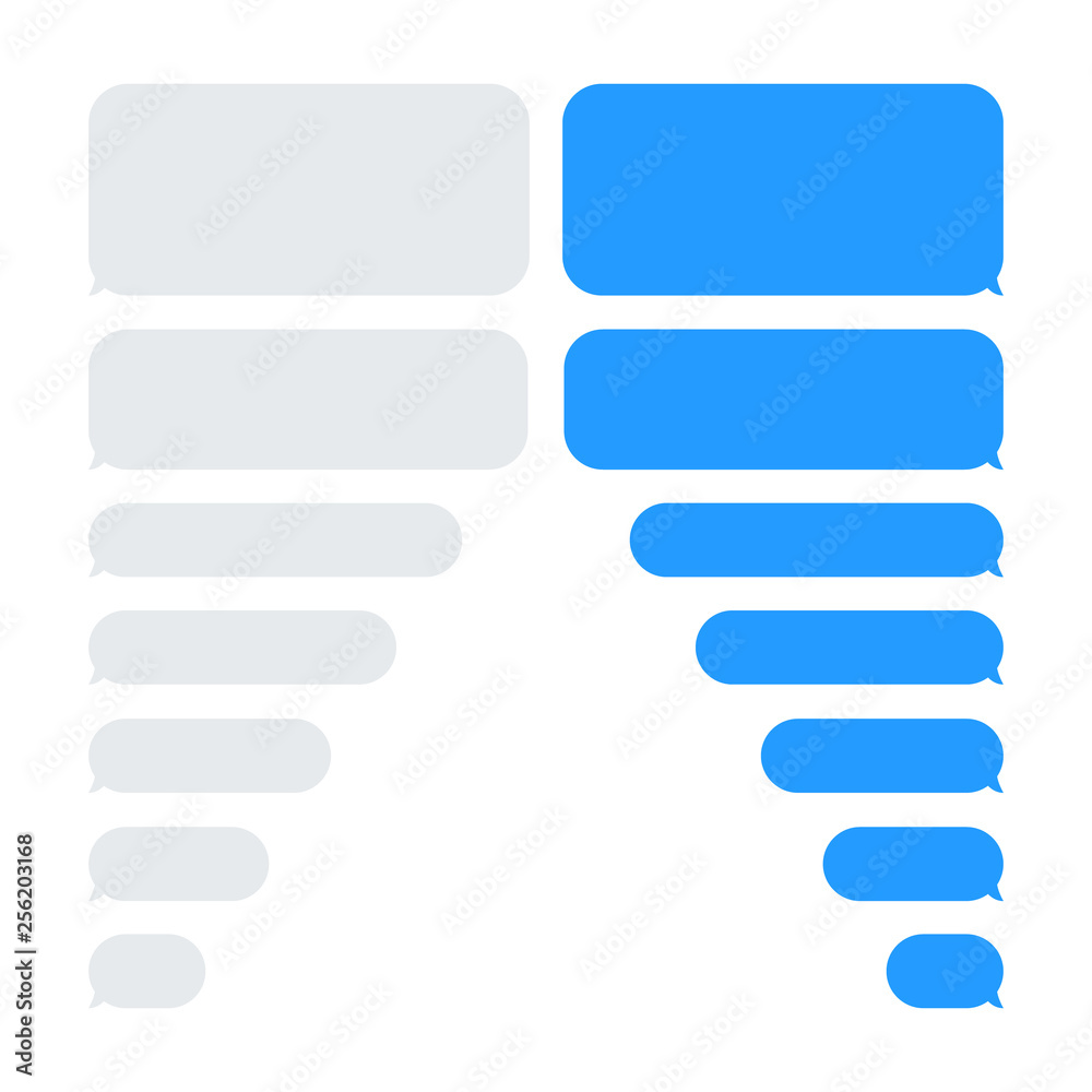 Message bubbles chat vector. Vector template of message bubbles chat boxes icons. Message bubbles chat vector. Vector template of message bubbles chat boxes icons.