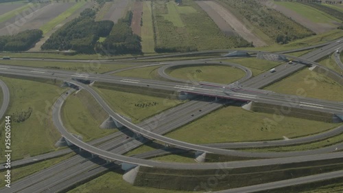 Wallpaper Mural Aerial drone view over big highway junction node ProResHQ Torontodigital.ca