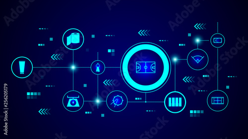 Basketball field icon. From Web set