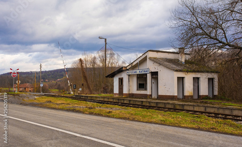 Fototapeta Naklejka Na Ścianę i Meble -  The old Potocani-Katinac railway station near Potocani in Bjelovar-Bilogora County, Slavonia, eastern Croatia