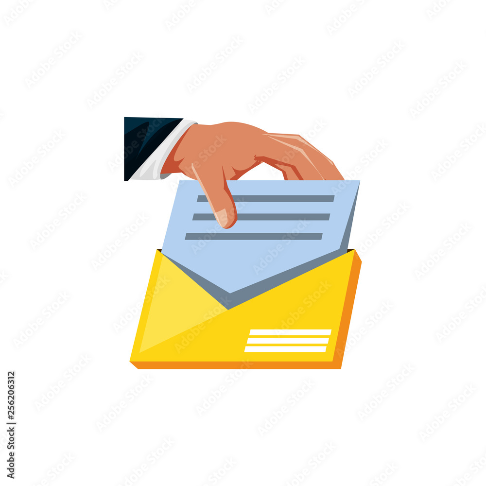 hand with envelope mail isolated icon hand with envelope mail isolated icon