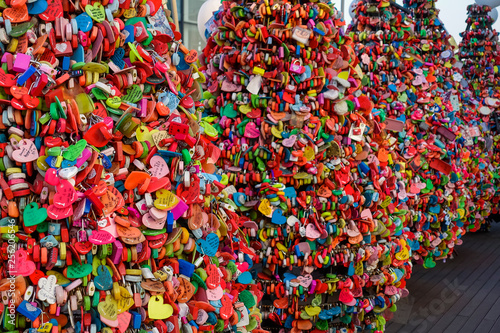 Seoul  South Korea - 17 March 2019  Love padlocks at N Seoul Tower  Namsan  Seoul  Korea