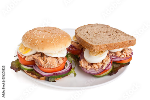Mediterranean tuna and egg sandwich