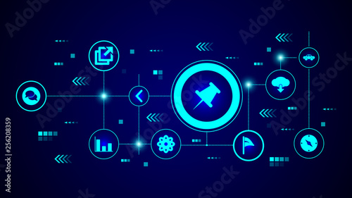 needle pin icon. From Web set