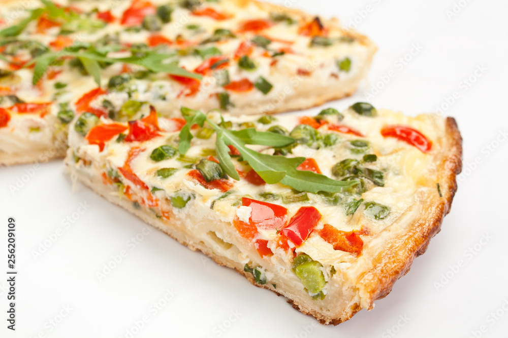 pieces of quiche with vegetables pieces of quiche with vegetables