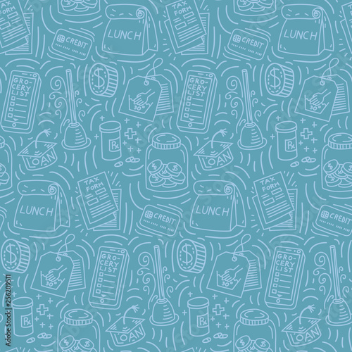 Adulting is hard concept. Background seamless pattern.