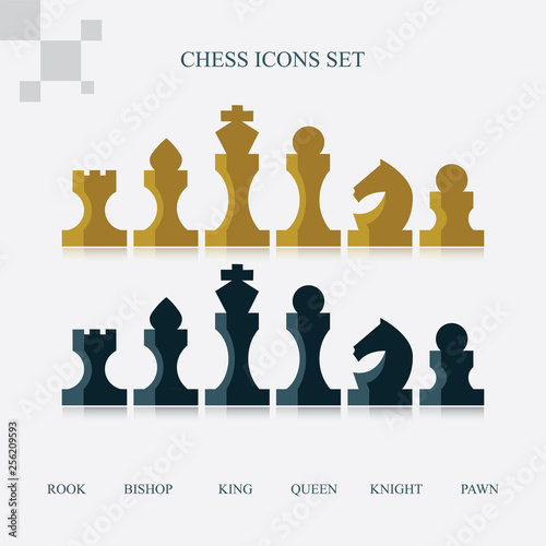 Chess. Chess figures. Chess stylized icons.