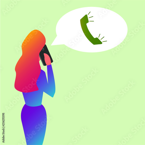 Frau telefoniert
