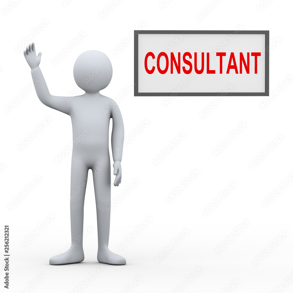 3d rendering illusttration of man consultant 3d rendering illusttration of man consultant