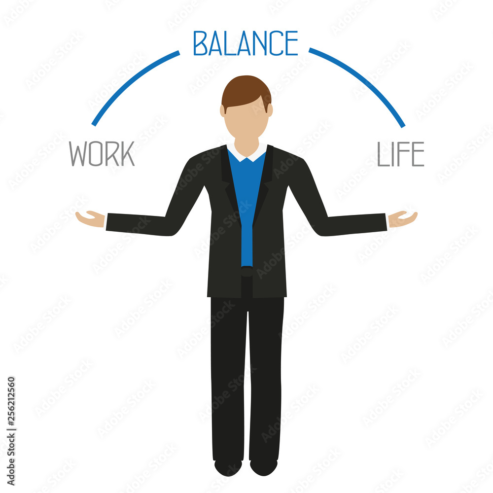 work life balance business man character isolated on white background vector illustration EPS10 work life balance business man character isolated on white background vector illustration EPS10
