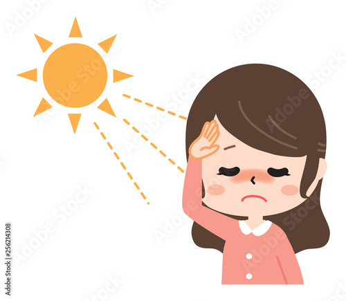 women suffering from sunburn