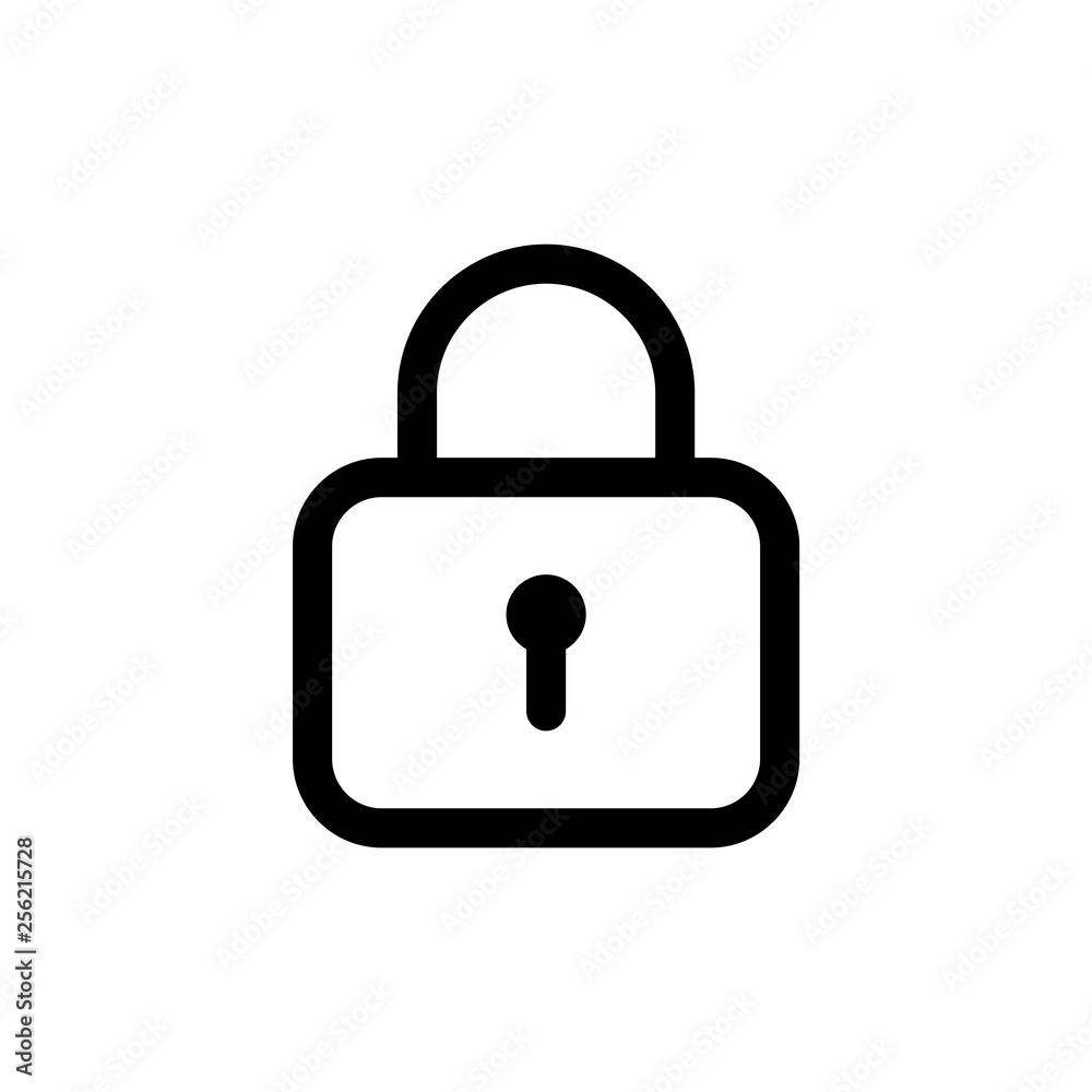 Lock icon simple flat style outline vector sign Lock icon simple flat style outline vector sign