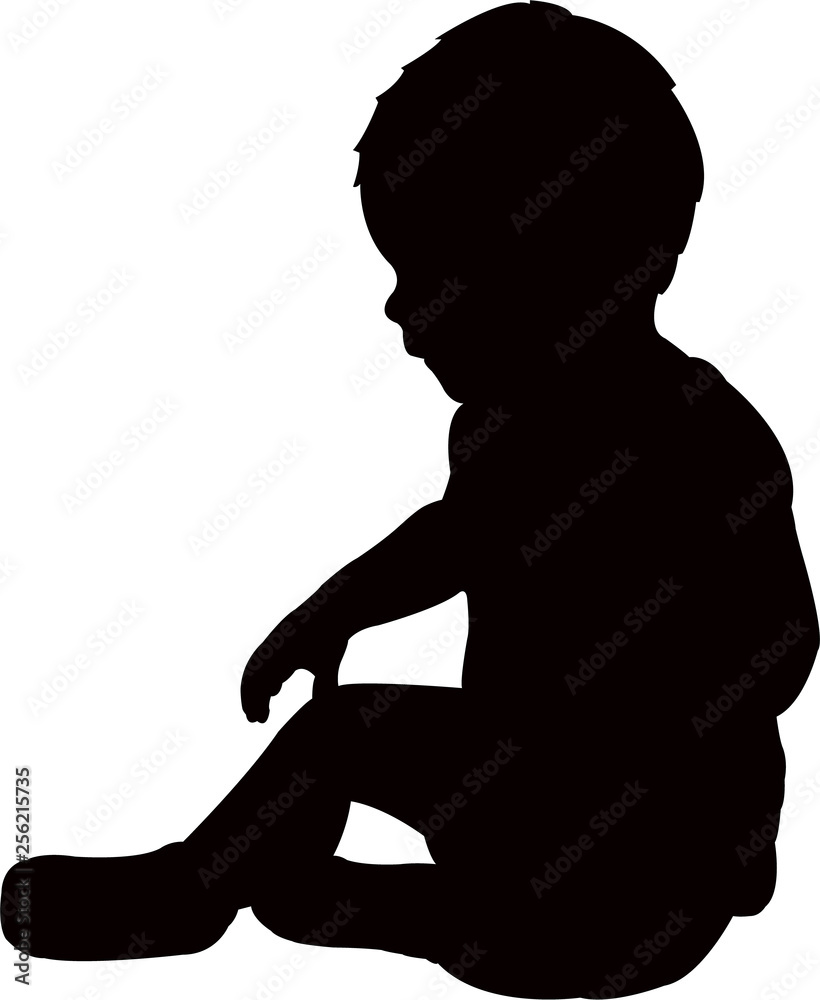 a baby body silhouette vector