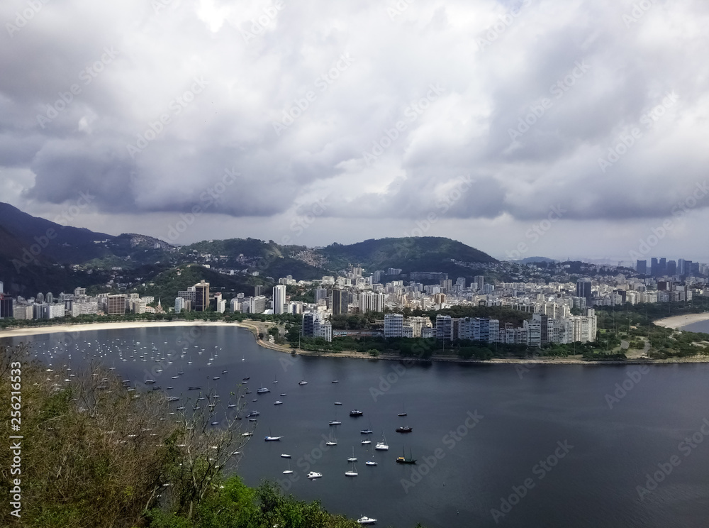 Botafogo neighborhood of Rio de Janeiro (Brazil) with Guanabara Bay