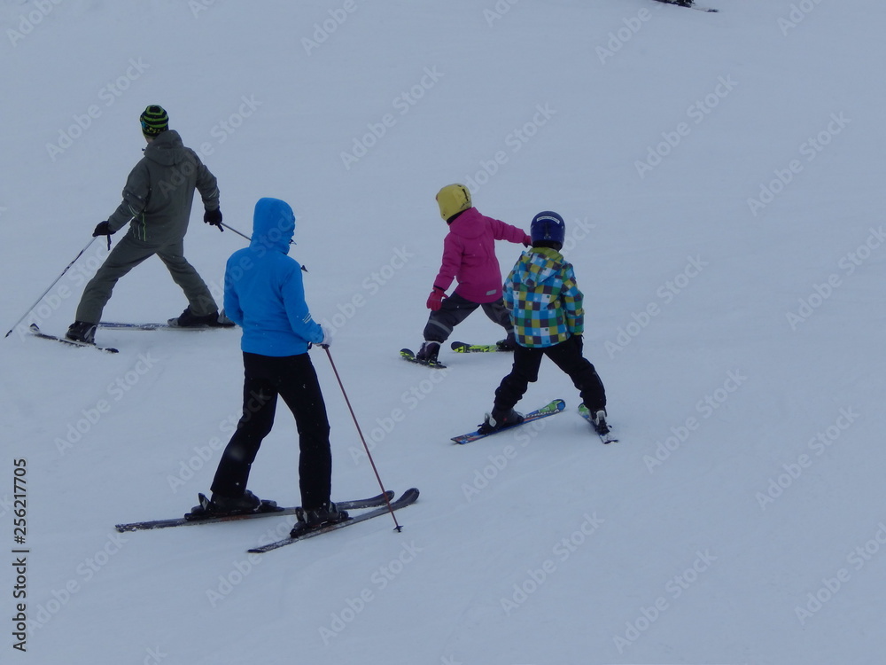 Obraz premium Юные лыжники