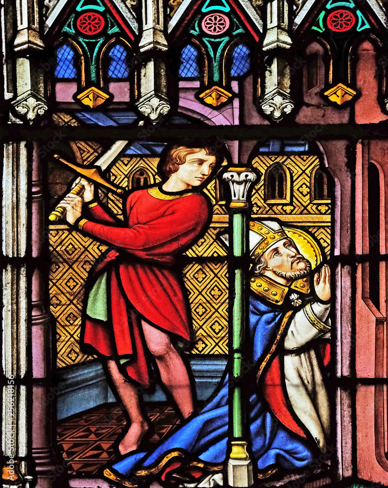 Martyrdom of Saint Eugene, stained glass windows in the Saint Eugene - Saint Cecilia Church, Paris, France 