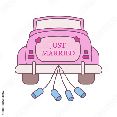 Wedding car rental color icon