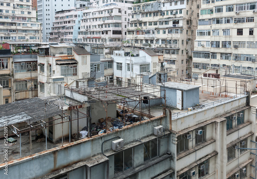 Photography Old residential building in Hong Kong city