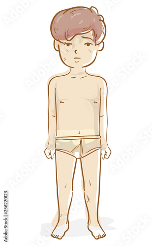 Kid Boy War Victim Under Pants Illustration