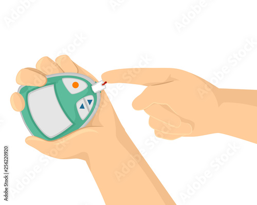 Hands Blood Sugar Monitor Illustration