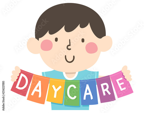 Kid Hold Daycare Illustration