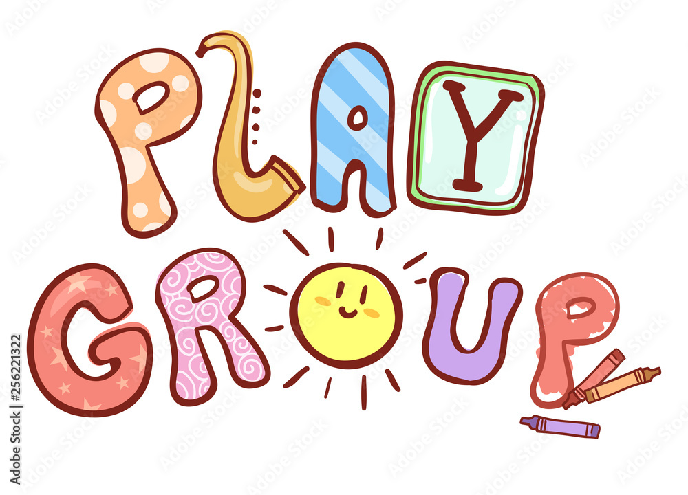 Play Group Lettering Illustration Play Group Lettering Illustration