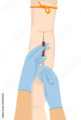Hands Blood Syringe Illustration